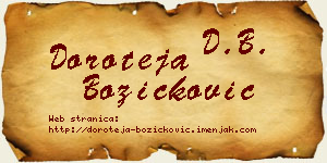 Doroteja Božičković vizit kartica